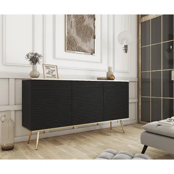 Komoda Piaski komoda ORO K160 MDF Barva: černá/ černé nohy