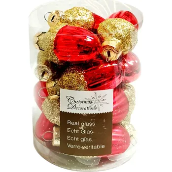 Vánoční ozdoba Ozdoba žalud 4cm 12ks červená