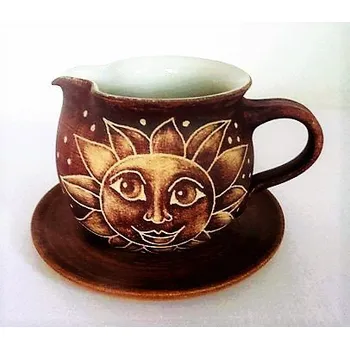 Keramická mléčenka s podšálkem SLUNÍČKO 558