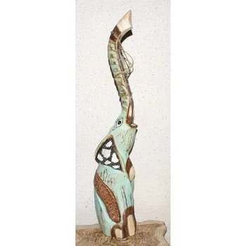 Soška SLON albesia zelenomodrý 80 cm 1431