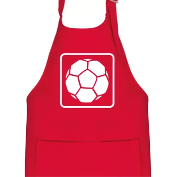 Kuchyňská zástěra Fotbalový míč emblem - Dětská zástěra na vaření - Univerzální velikost ( Červená )