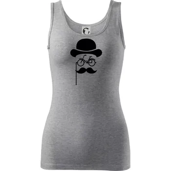 Dámské tričko Mustache kolo - Dámské tílko - 2XL ( Tmavě šedý melír )
