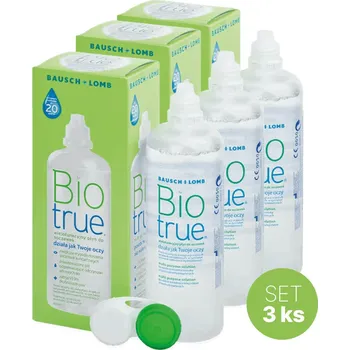 Roztok na kontaktní čočky Bausch & Lomb Biotrue 3x 300 ml s pouzdrem