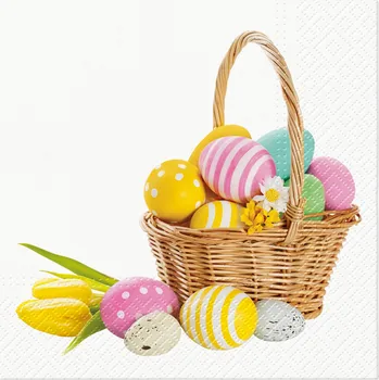 Papírový ubrousek Velikonoční papírové ubrousky PAW BASKET OF JOY 20 ks.