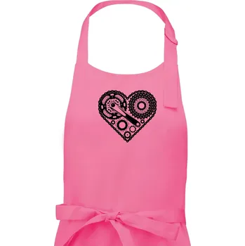 Kuchyňská zástěra Srdce plné cyklo dílů - Pánská zástěra na vaření - Univerzální velikost ( Růžová )