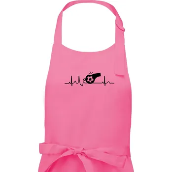 Kuchyňská zástěra EKG fotbal rozhodčí a píšťalka - Dámská zástěra na vaření - Univerzální velikost ( Růžová )