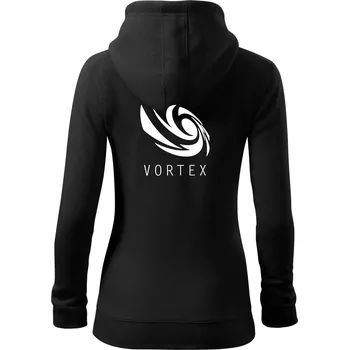 Dámská mikina Vortex logo jednobarevné - Dámská mikina trendy zipper s kapucí - XS ( Černá )