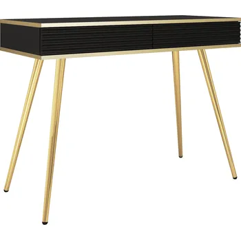 Toaletní stolek Piaski Toaletní stolek ORO T102 MDF Barva: černá/ zlaté nohy