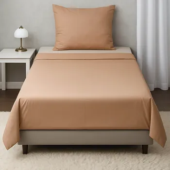 Povlečení Dvoudílné ložní povlečení, jednolůžko - Jednobarevné hnědé