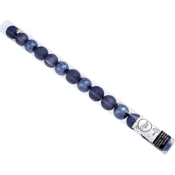 Vánoční ozdoba Ozdoba koule 3cm 14ks tuba tmavě modrá