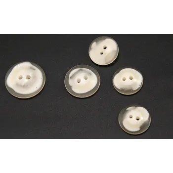 Knoflík Dírkový knoflík - smetanovo bílý melír - průměr 1,5 cm