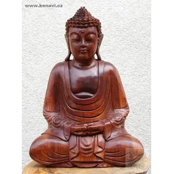 Buddha tmavý 40 cm - dřevěná soška Buddhy 1653