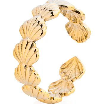 Prsten franco bene Nastavitelný pozlacený prsten se vzorem mušlí | 485