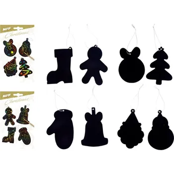 Vánoce MFP 8886449 Závěs vánoční škrabací obrázek set 4ks 1001 11x19cm