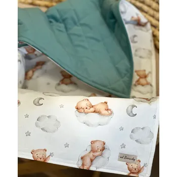 Dětská deka Deka pro miminko - spící medvídci s prošívaným velvetem