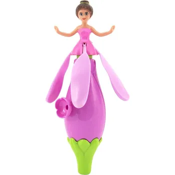 Panenka Teddies Vystřelovací víla panenka plast 17cm růžová hnědé vlasy