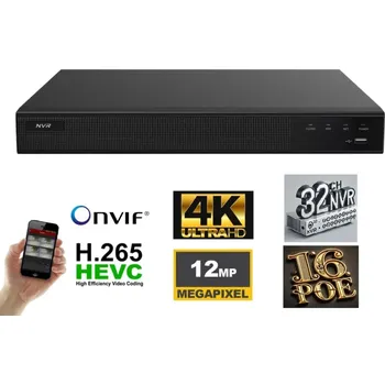 DVR/NVR/HVR záznamové zařízení Monitorrs Security 32 kanálové IP záznamové zařízení 16 x PoE (6117) (Monitorrs Security)