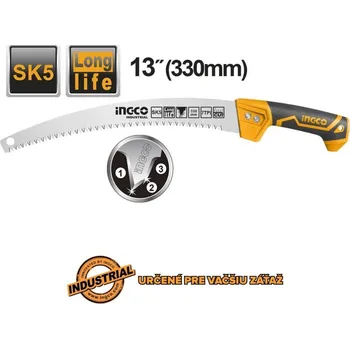 Ruční pilka Pilka na dřevo prořezávací zahnutá 330mm INGCO Industrial KLC