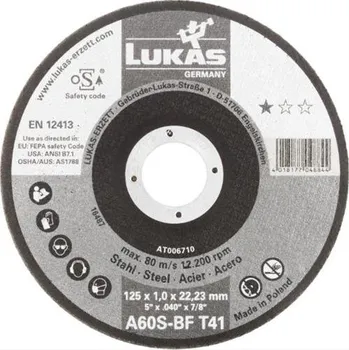 Řezný kotouč LUKAS Řezné kotouče T41 115x1,0x22,23 A60S-BF Steel, AT006440V9802
