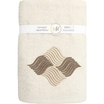 RĘCZNIK KPL.MARIBELLA 3 SZT./30X50/50X100/70X140/ FROTTE HAFT 003 FALE KREM
