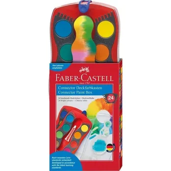 Výtvárné potřeby Faber-Castell Vodové barvy Connector 24 barev + bílá krycí / 125031