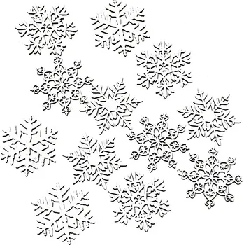 Vánoční ozdoba Ozdoba vločka 5cm 12ks dřevo bílá