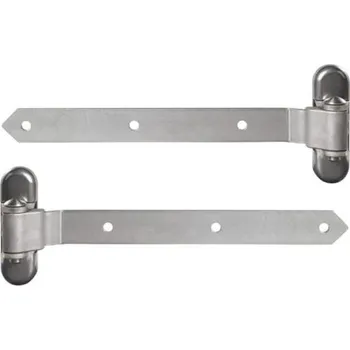 brána LOCINOX 3DW HDG 350 – ocelové panty pro dřevěné křídlové brány a branky, pozinkované, stříbrné, délka 360 mm