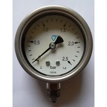 Manometr celonerezový pr.63mm, spodní přípoj G1/4", rozsah 0-2,5 bar