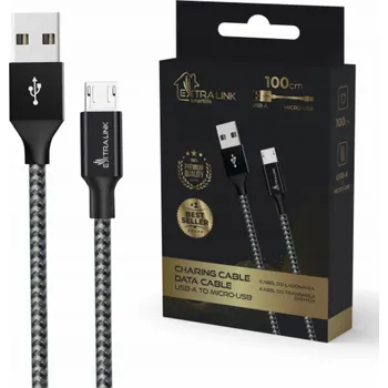 Datový kabel Extralink Kabel Smart Life USB typu A na microUSB 1m černý