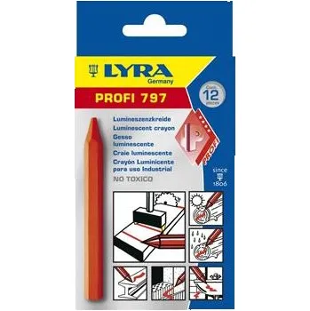 LYRA luminescenční křída oranžová délka 120 mm obsah (12 ks)