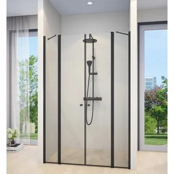 Sprchové dveře ROSS Komfort T4 PLUS20 120 - sprchové dvoukřídlé dveře 118-123 cm dveře disponují zdvihacím pantem, čiré bezpečnostní sklo 6 mm