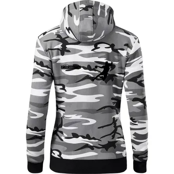 Dámská mikina Handball sport - Dámská mikina trendy zipper s kapucí - XS ( Šedý maskáč )