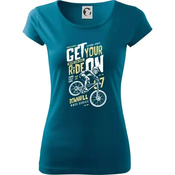 Dámské oblečení Get Your Ride On - Dámské triko Pure - XL ( Petrolejová )