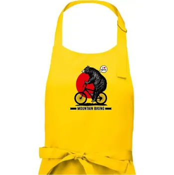 Kuchyňská zástěra MTB medvěd - Pánská zástěra na vaření - Univerzální velikost ( Žlutá )