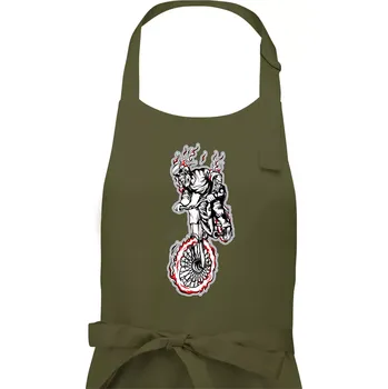 Kuchyňská zástěra Kostra downhill - Pánská zástěra na vaření - Univerzální velikost ( Khaki )