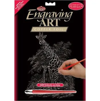 Výtvárné potřeby Škrabací obrázek Žirafa s mládětem 25x20cm COPF16