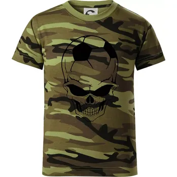 Chlapecké oblečení Fotbal lebka míč - Dětské maskáčové triko - 122 cm/6 let ( Zelený maskáč )