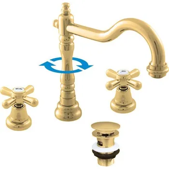 Slezák Rav Morava Retro MK132.0Z umyvadlová baterie s výpustí click-clack zlatá