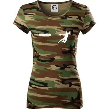 Dámské tričko Handball sport - Dámské maskáčové triko - XS ( Hnědý maskáč )