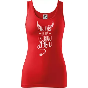 Dámské tričko Mikuláši, já už nebudu zlobit! - Dámské tílko - XL ( Červená )