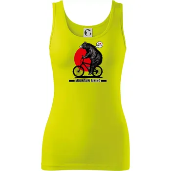 Dámské tričko MTB medvěd - Dámské tílko - L ( Limetková )