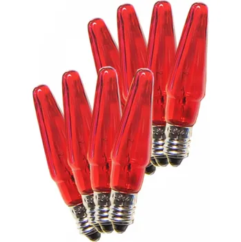 Žárovka Žárovky pro řetěz ASTERIA 14V/0,1A E-10 8ks svíčky červené (1ks)