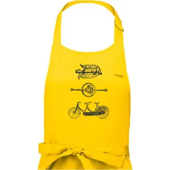 Kuchyňská zástěra Cycling vintage - Dámská zástěra na vaření - Univerzální velikost ( Žlutá )