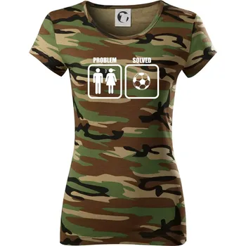 Problém fotbal - Dámské maskáčové triko - L ( Hnědý maskáč )