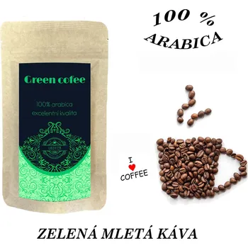 Káva zelená káva GREEN COFFEE, 100% ARABICA (mletá zelená káva GREEN COFFEE )