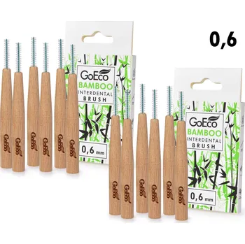 Zubní kartáček SADA 1+1 | GoEco® BAMBOO | mezizubní kartáčky | 0,6 mm | 12 ks | z bambusu Dedra