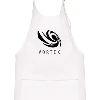 Kuchyňská zástěra Vortex logo jednobarevné - Dětská zástěra na vaření - Univerzální velikost ( Bílá )