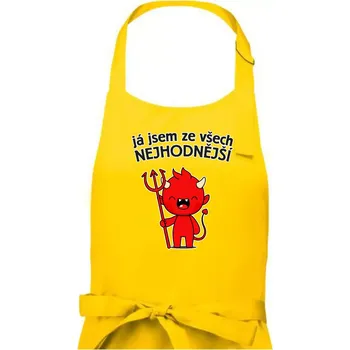 Kuchyňská zástěra Já jsem ze všech nejhodnější - Pánská zástěra na vaření - Univerzální velikost ( Žlutá )