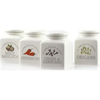Dóza na potraviny LA PORCELLANA BIANCA Conserva 175 ml 4 ks. - porcelánové nádoby na koření