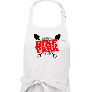 Kuchyňská zástěra Bike park lopaty - Pánská zástěra na vaření - Univerzální velikost ( Bílá )